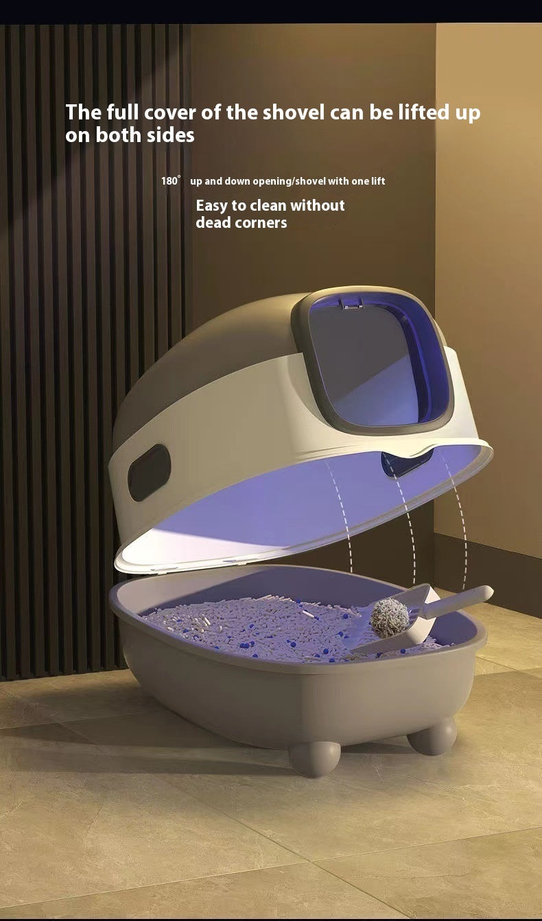 Oversized Enclosed Cat Litter Box with UV Sterilization