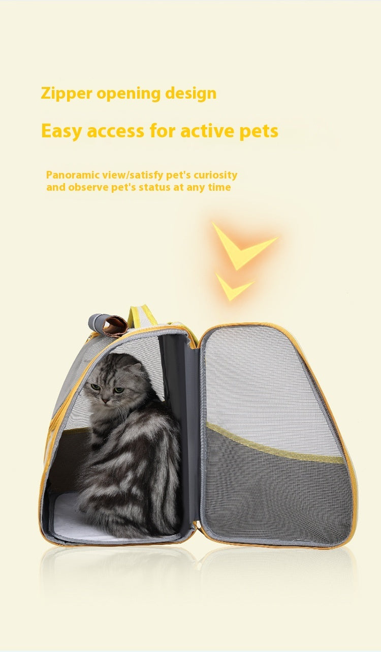 Classic Double Back Pet Cat Bag Foldable Breathable Multifunctional Fashion All-match