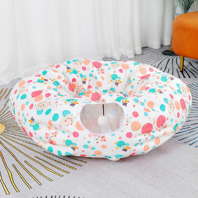 Donut Cat Nest Tunnel Four Seasons Universal Toy Maze