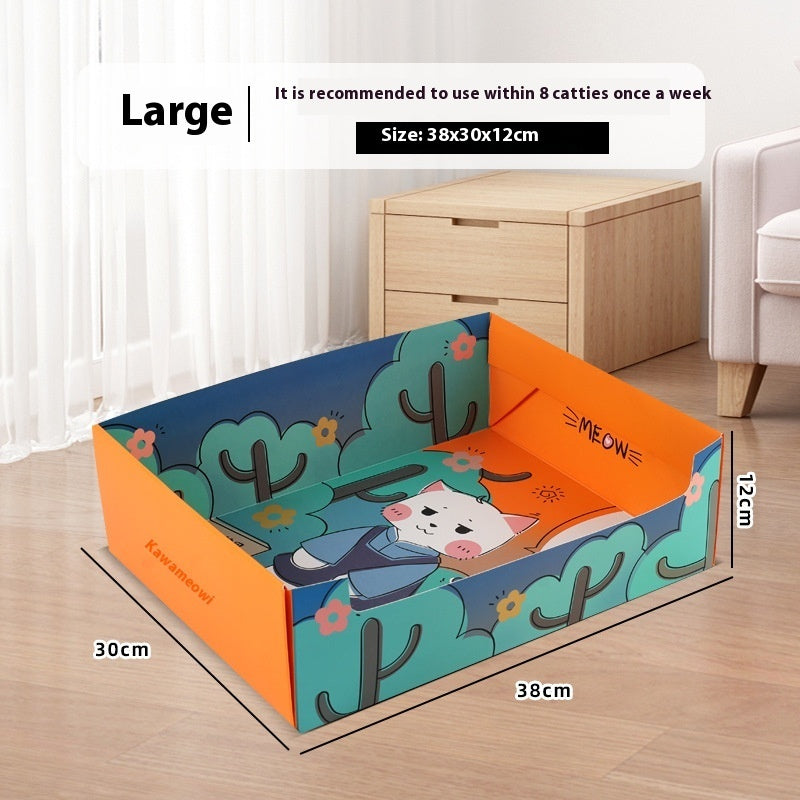 Portable Folding Semi-open Thickened Disposable Litter Box