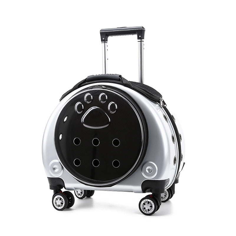 Small Pet Trolley Bag Portable Dog Diaper Bag Transparent Shoulders Cat Bag Space Capsule