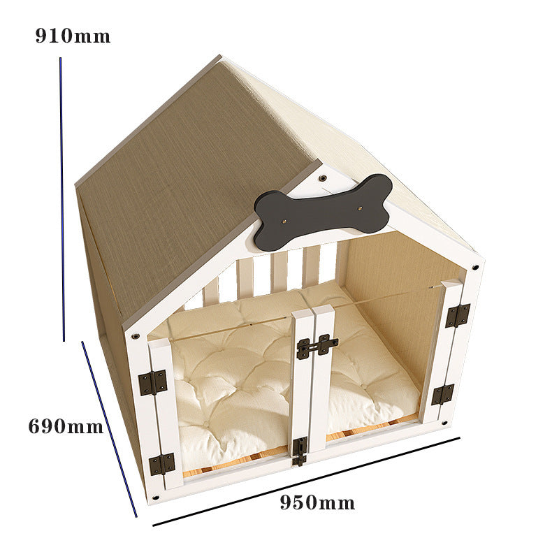 Indoor Solid Wood Doghouse Removable Washable