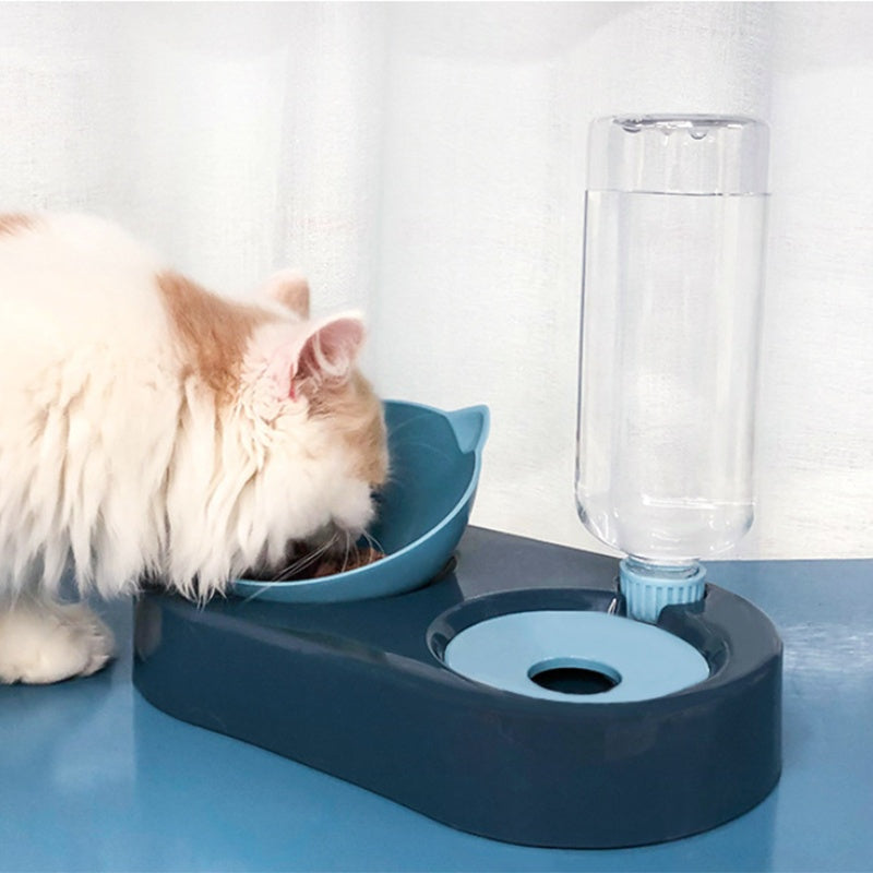 Two-in-One Pet Bowl with Automatic Water Dispenser – Perfect for Dogs and Cats