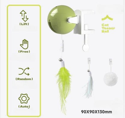Automatic Lifting Ball Electric Cat Toy – Interactive Play with Feather & Bell