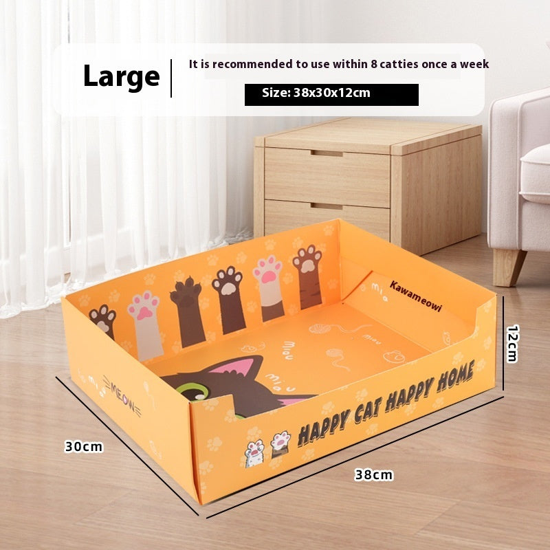 Portable Folding Semi-open Thickened Disposable Litter Box