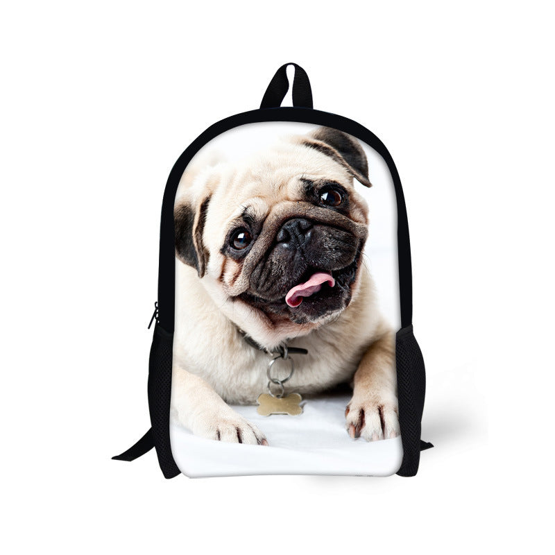 Cute printed dog waterproof backpack for elementary school students