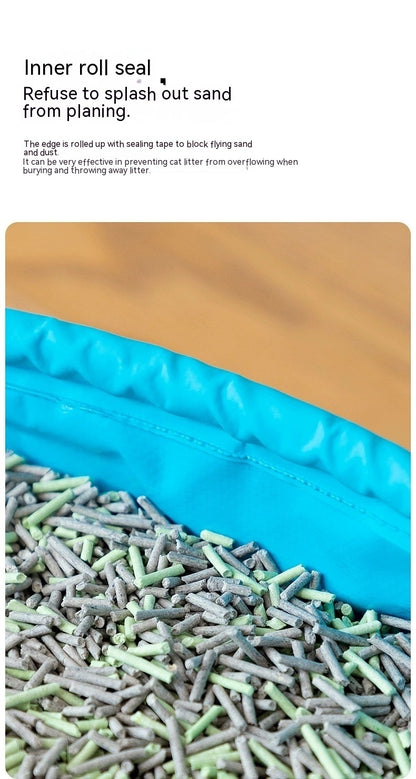 Foldable Cat Supplies Folding Semi-closed Portable Cat Toilet