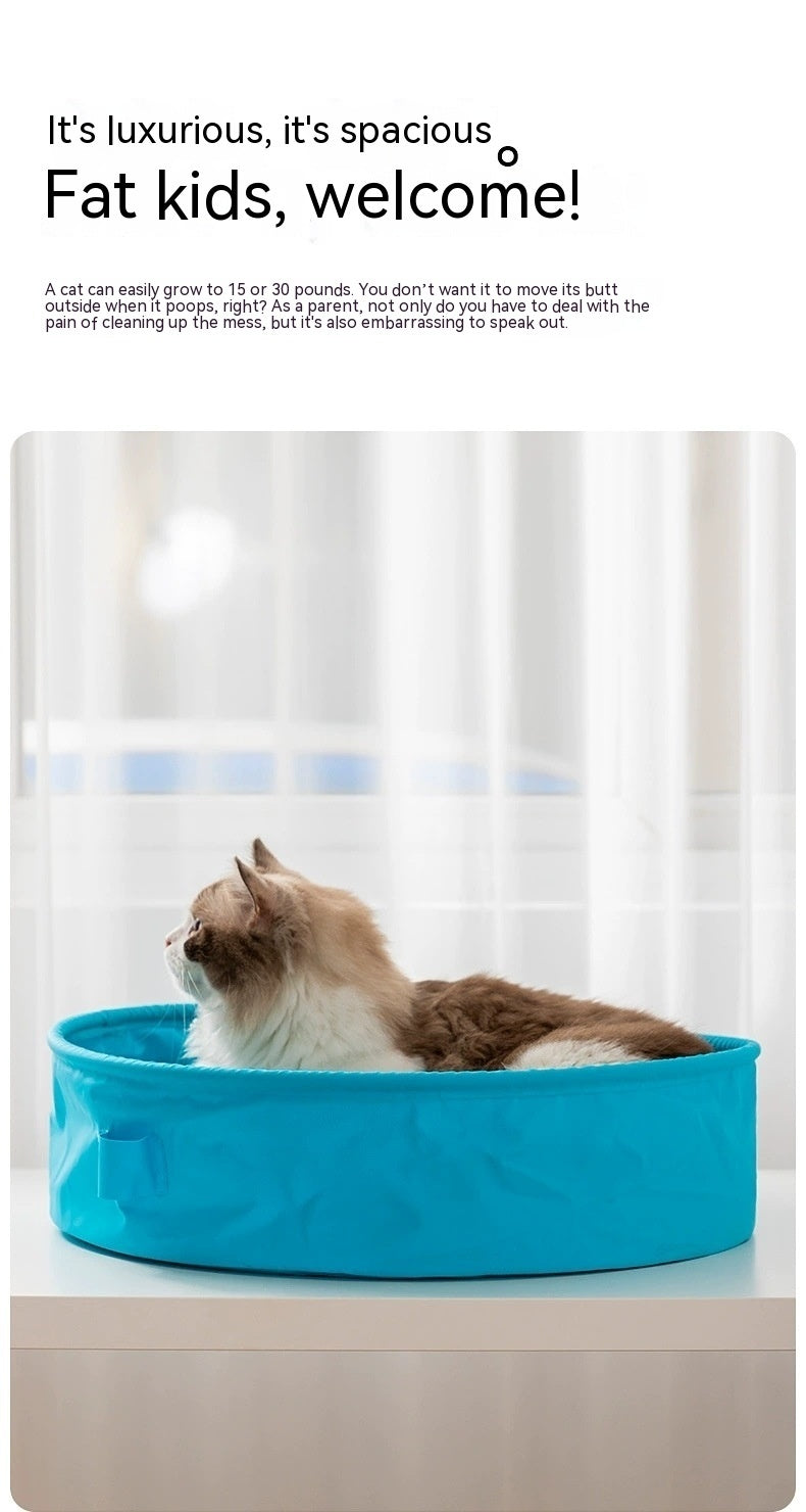 Foldable Cat Supplies Folding Semi-closed Portable Cat Toilet