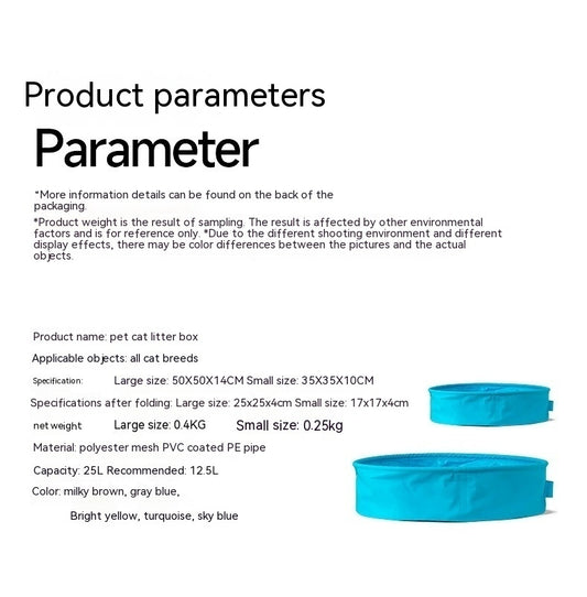 Foldable Cat Supplies Folding Semi-closed Portable Cat Toilet