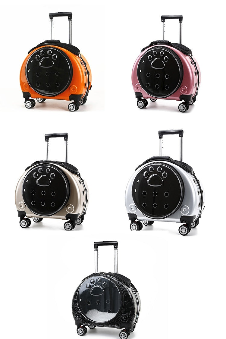 Small Pet Trolley Bag Portable Dog Diaper Bag Transparent Shoulders Cat Bag Space Capsule