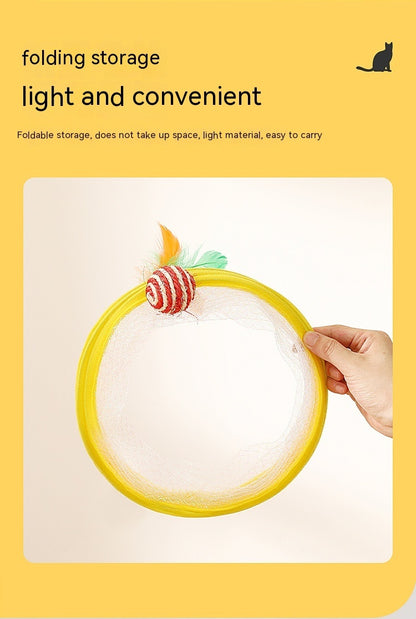 Folded Cat Tunnel S Type Cats Tunnel Spring Toy Mouse Tunnel Cat Outdoor Cat Toys For Kitten Interactive Cat Supplies