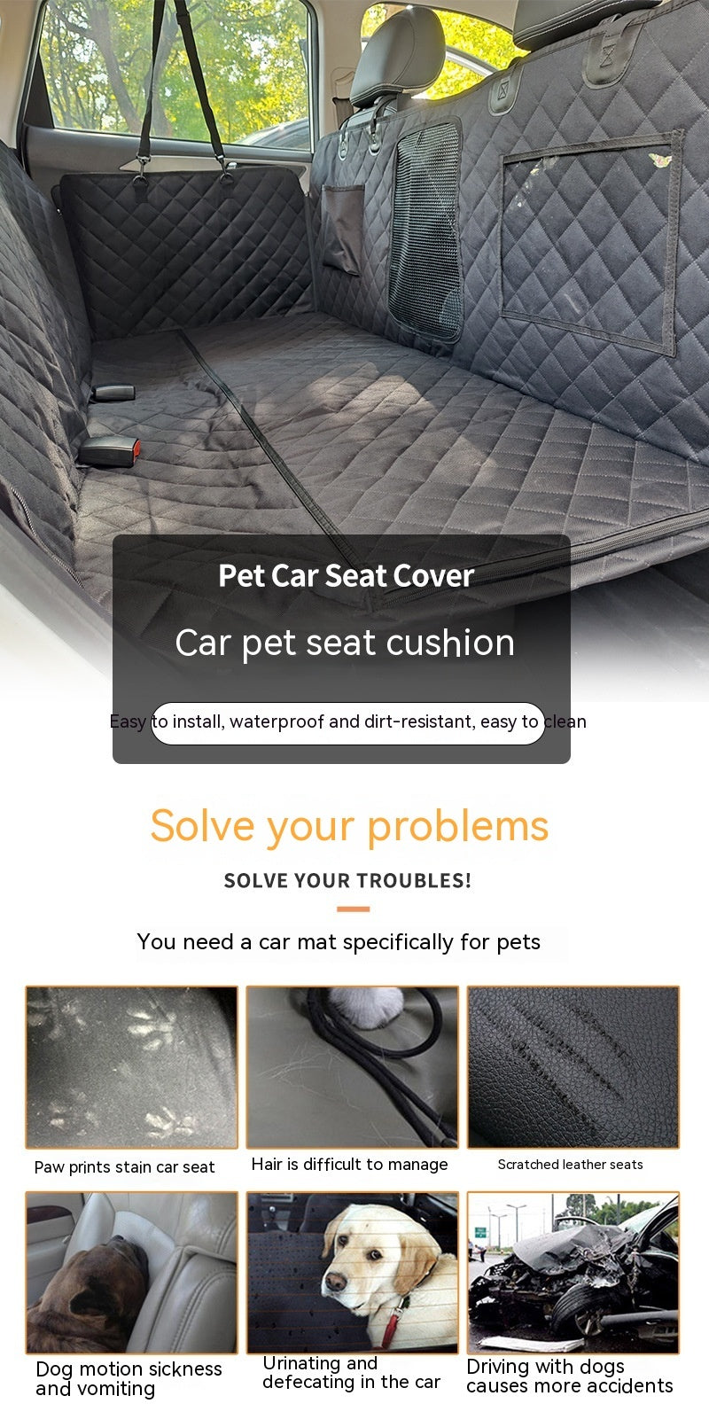 600D Oxford Cloth Waterproof Surrounded Lengthened Load Bearing Car Pet Mat