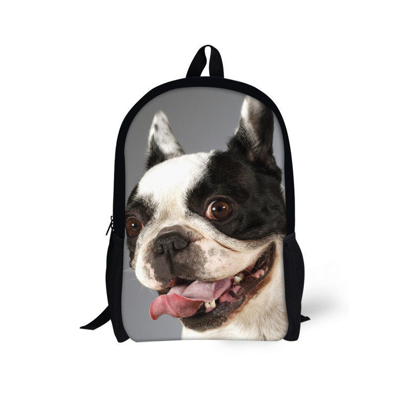 Cute printed dog waterproof backpack for elementary school students