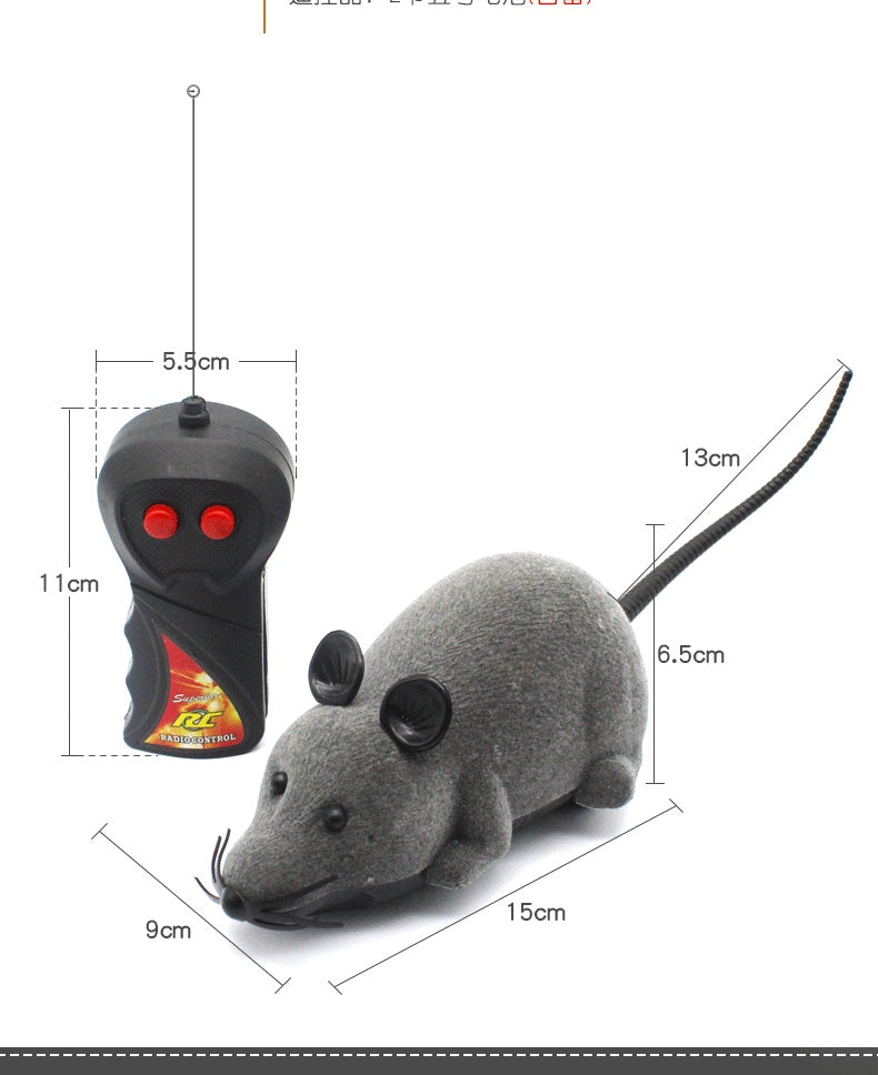 New flocking electric remote control simulation funny cat mouse color box packaging cat toy pet supplies self-contained battery