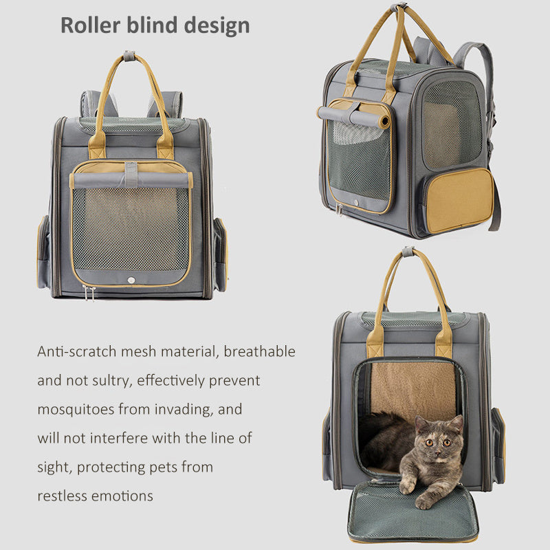 Large Capacity Oxford Cloth And PU Expandable Pet Bag