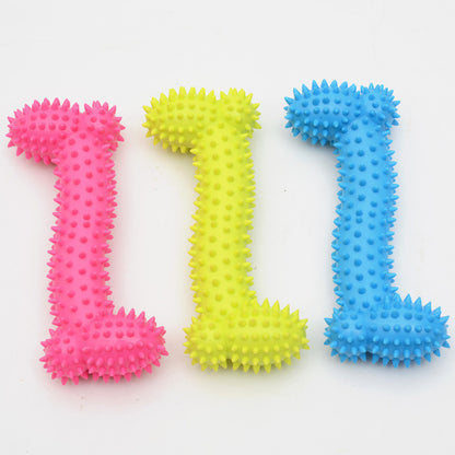 TPR Rubber Barbell Pet Toy with Spiked Ring – Durable and Fun Bite Toy for Pets