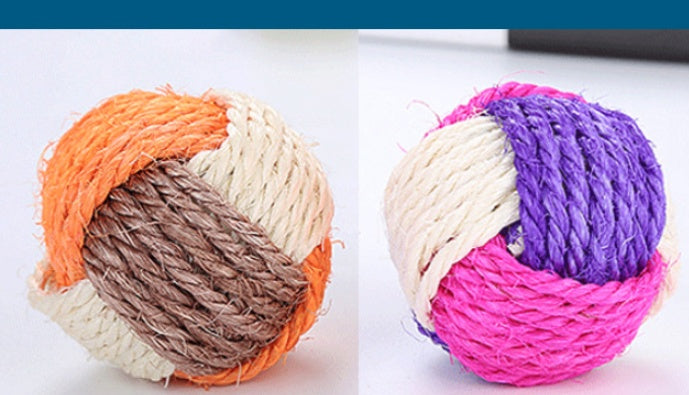 Pet Supplies Cat Toy Three-color Sisal Ball