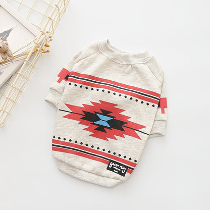 Casual Cotton Sweater for Pets Comfortable National Style Pet Clothing