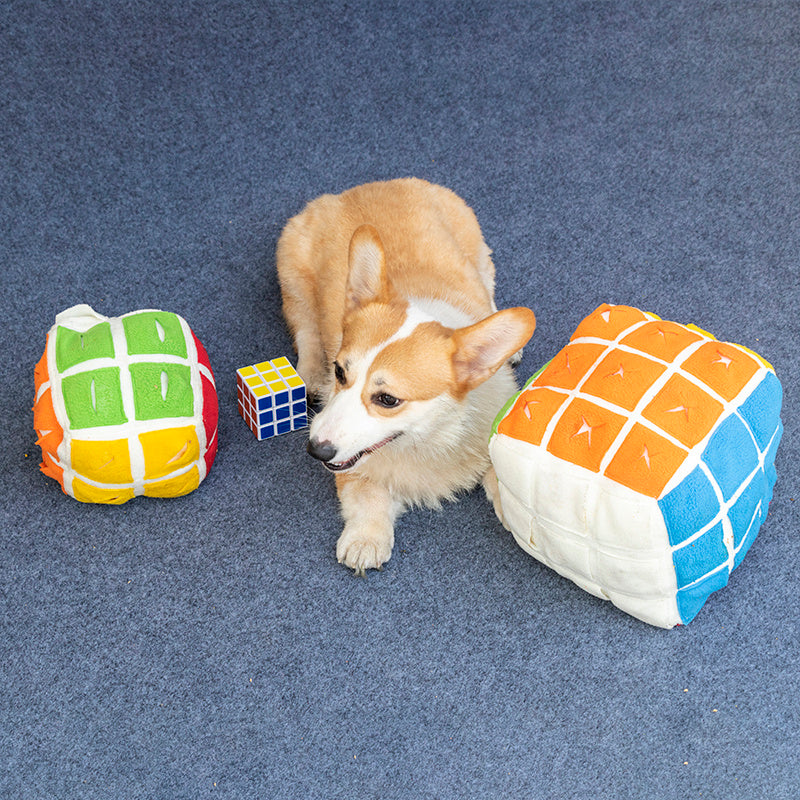 Pet Rubik's Cube Sniffing Toy Difficult Rubik's Cube Snuffle Toy Cat Dog Puzzle Hidden Food Cube Ball