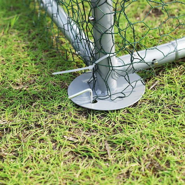 Upgrading A Large Metal Chicken Coop With Three Support Steel Wire Impregnated Mesh Cage