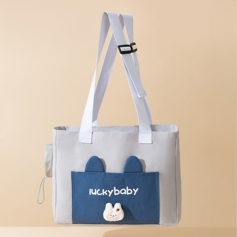 Cute Canvas Diaper Open Head Cat Bag Shoulder Bag