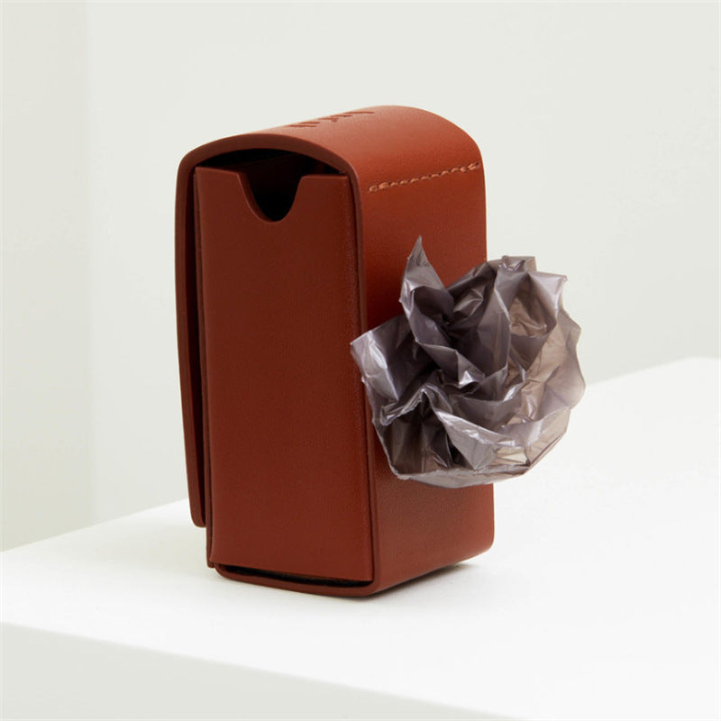 Portable Pet Garbage Bag Leather Dispenser For Going Out