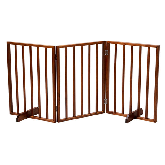 24 Inch Brown Foldable 3-pack Pet Fence