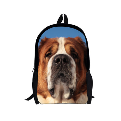 Cute printed dog waterproof backpack for elementary school students