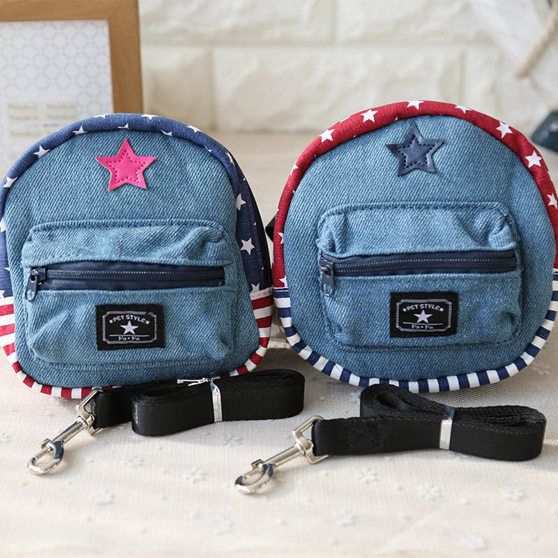 Pet denim schoolbag