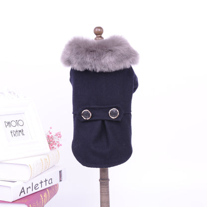 Wool Collar Dog Winter Coat for Small and Large Breeds