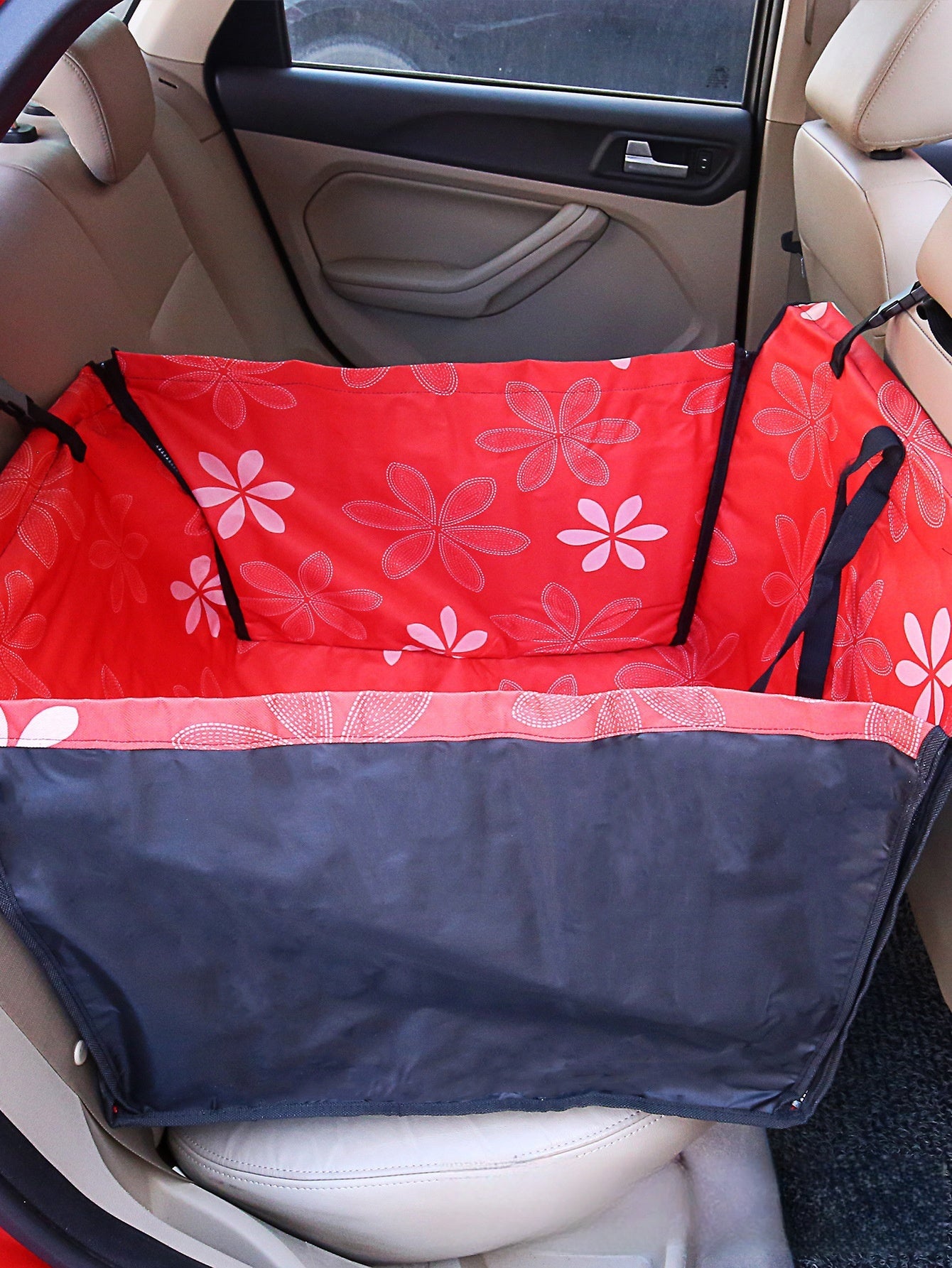 Rear Printed Double Layer Waterproof Pet Car Mat Pet Cat Dog Protection Pet Hanging Basket