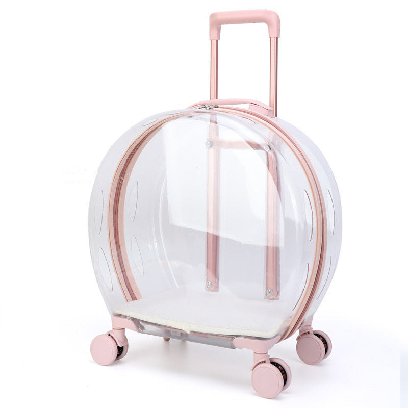 Portable Transparent Trolley Case Cat Bag