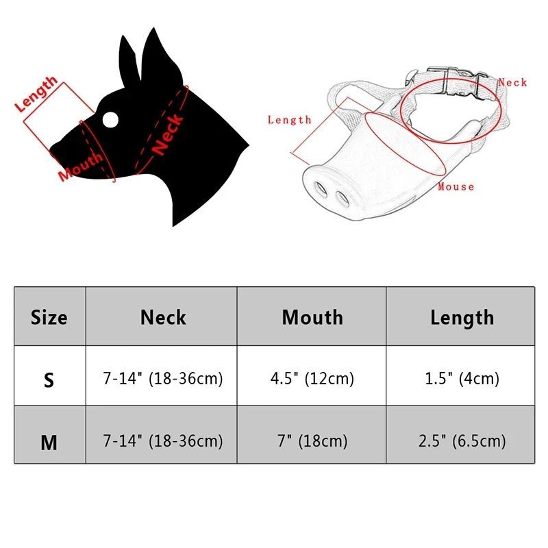 Dog Anti-bite Mouth Cover For Long Mouth Pet Piggy Mouth Cover Anti-bite Pet Training Daily Use Pet Accessories