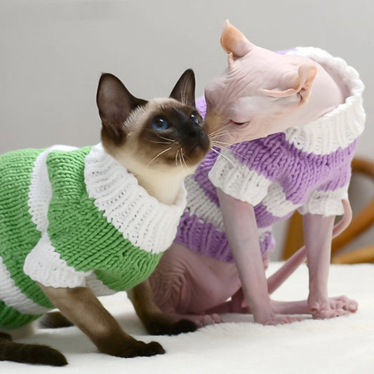 Warm Wool Sweater for Hairless Cats and Small Pets