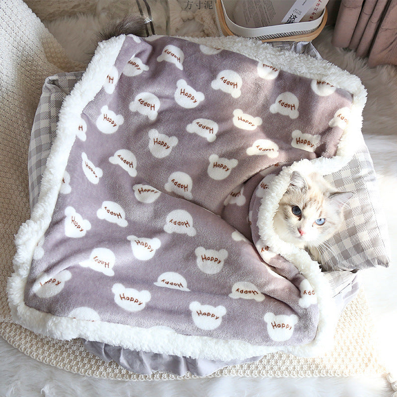 Soft Lamb Fleece Pet Blanket Warm Flannel Cushion