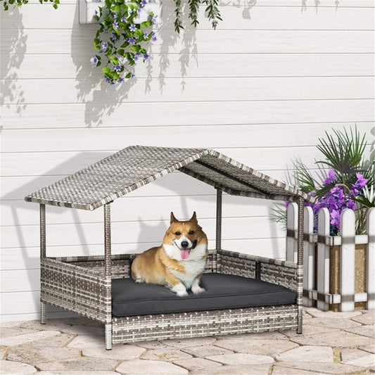 Rattan Pet Sofa with Elevated Leg