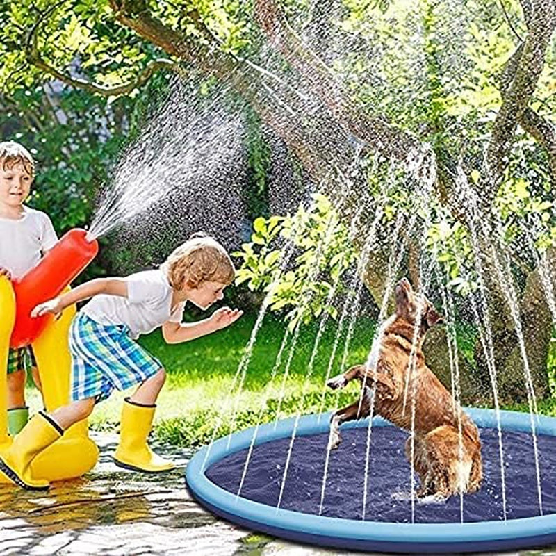 Dog Sprinkler Outdoor Toys Dog Swimming Mat Anti-Slip Dog Pool Splash  Pad