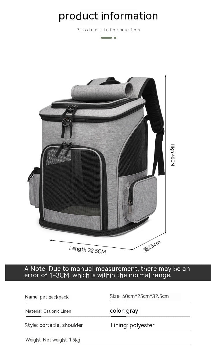 Extendable Pet Bag Large Capacity Dog Bag Portable Cat Backpack Foldable Cat Bag