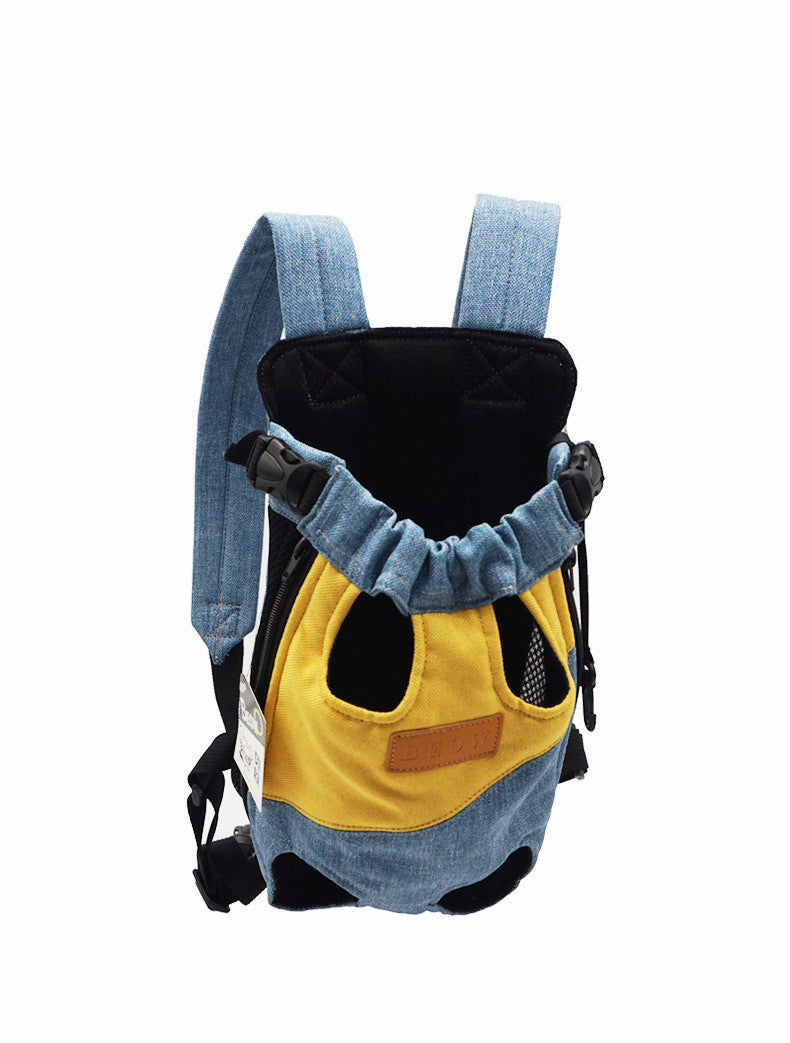 Portable pet canvas chest bag