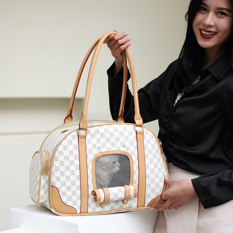 High End Capacity Handbag With Checkerboard Pattern For Breathability