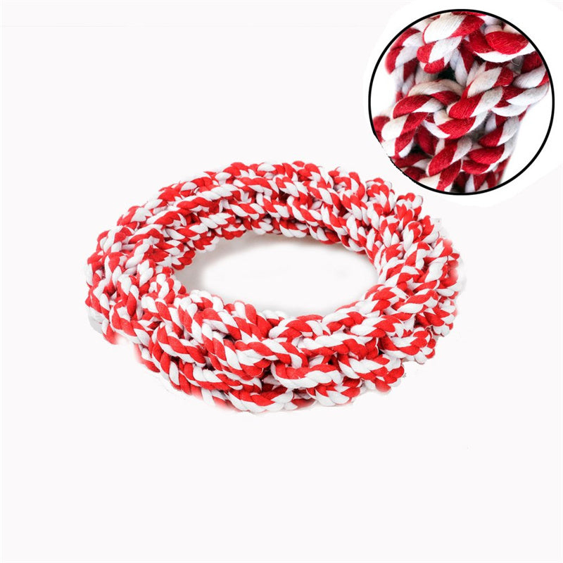 Pet Cotton Rope Knot Toy Dog Wear-Resistant Toy Dog Interactive Circle