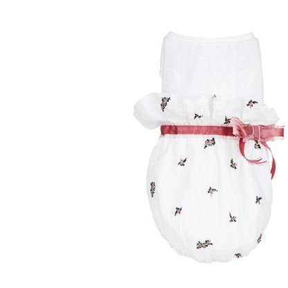 Elegant Cat Clothes with Stylish High Waist Bow Skirt