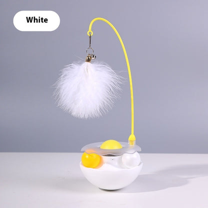 Cat Interactive Toy Funny Tumbler Toy Kitten Exercise Catching Leaky Food Ball Teaser Feather Wand Toys For Cat Accessories Pet Products