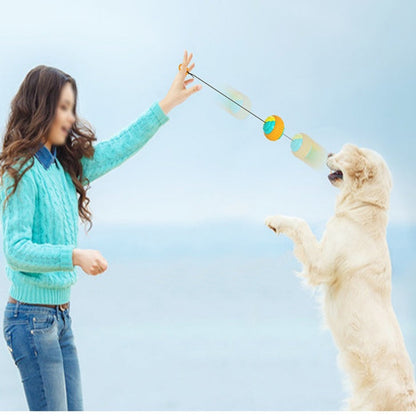 Pet Draw Rope Hand Throwing Ball ABS Grinding Teeth Resistant Chew Dog Training Ball