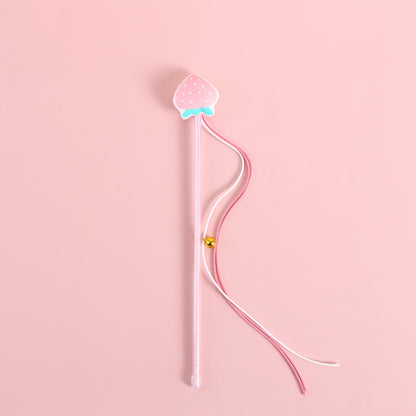 Funny Cat Stick Sounding Bells Tassels Fruit Shapes Relieve Boredom