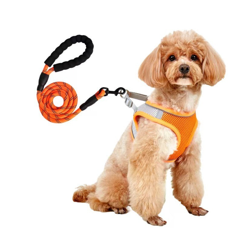 Dog Hand Holding Rope Vest Small Dog Dog Leash Teddy Bichon Breathable Chest Strap Pomeranian Puppy Small Dog Leash