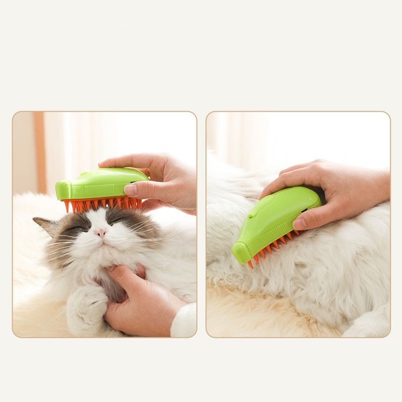 3-in-1 Pet Steam Brush for Grooming And Massage