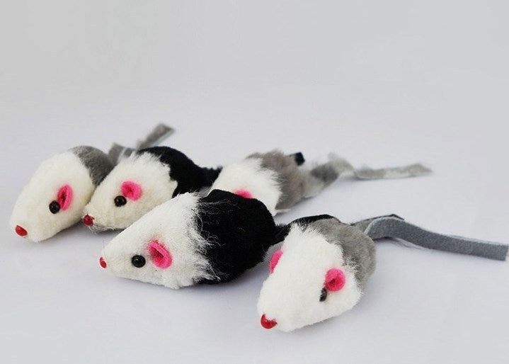 Cat toy cat fake mouse toy tiantian cat rabbit skin mouse (5 packs) funny cat toy