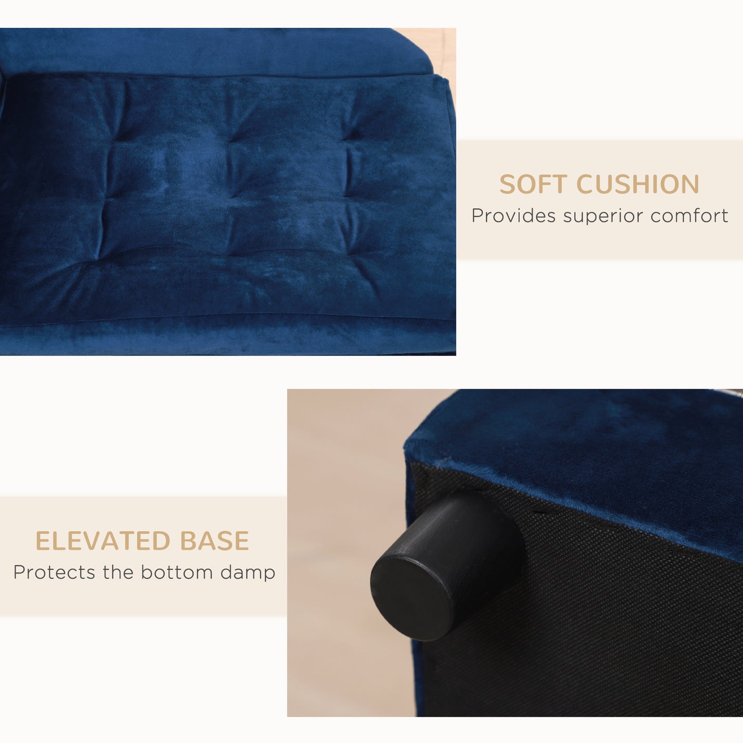 Luxury Small Dog Bed with Hidden Storage