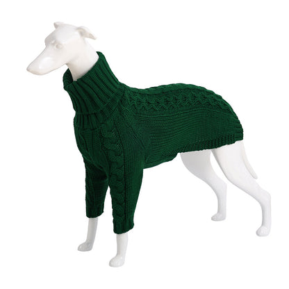 Winter High Collar Dog Sweater Solid Color Acrylic Fiber Pet Products